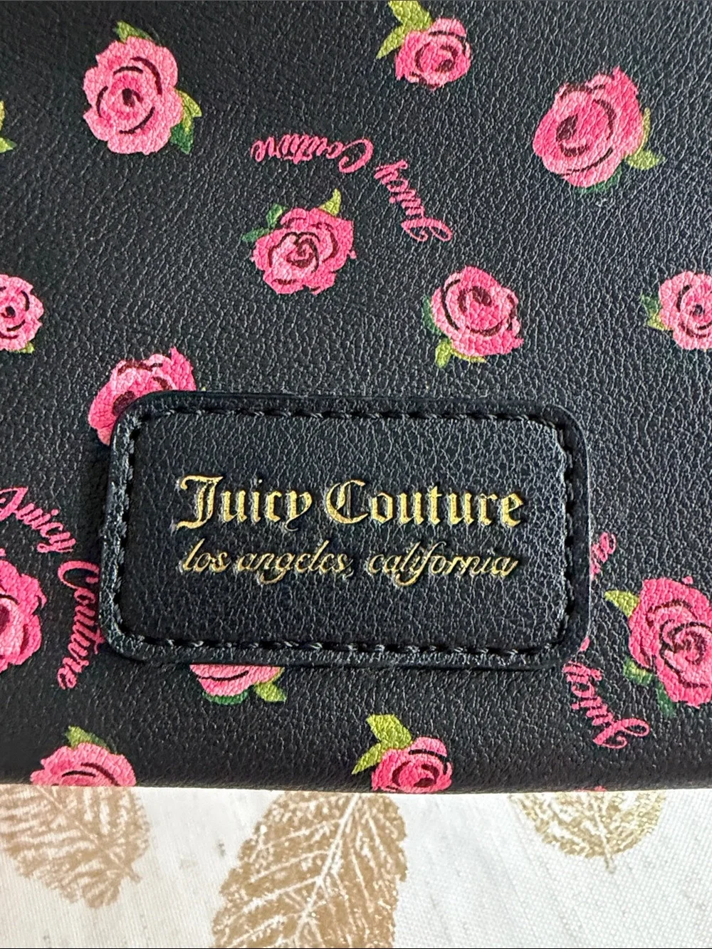Juicy Couture Romantic Roses Black and floral Makeup Pouch